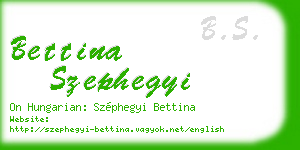 bettina szephegyi business card