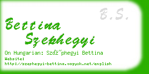 bettina szephegyi business card